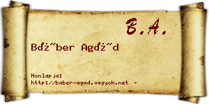 Báber Agád névjegykártya